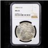 Image 2 : NGC 1904-o Morgan Dollar $1 Graded ms65 By NGC