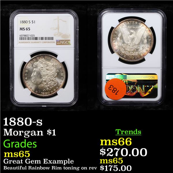 NGC 1880-s Morgan Dollar $1 Graded ms65 By NGC