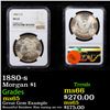 Image 1 : NGC 1880-s Morgan Dollar $1 Graded ms65 By NGC