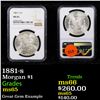 Image 1 : NGC 1881-s Morgan Dollar $1 Graded ms65 By NGC
