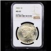 Image 2 : 1923-p Peace Dollar $1 Graded ms65 By NGC