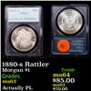 Image 1 : PCGS 1880-s Rattler Morgan Dollar $1 Graded ms63 By PCGS