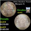 Image 1 : PCGS 1904-o Rainbow Toned Morgan Dollar $1 Graded ms63 By PCGS