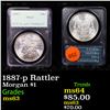 Image 1 : PCGS 1887-p Rattler Morgan Dollar $1 Graded ms63 By PCGS