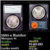 Image 1 : PCGS 1881-s Rattler Morgan Dollar $1 Graded ms63 By PCGS