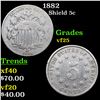 Image 1 : 1882 Shield Nickel 5c Grades vf+