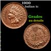 Image 1 : 1900 Indian Cent 1c Grades AU Details