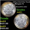 Image 1 : 1886-p Colorfully Toned Morgan Dollar $1 Grades Select+ Unc