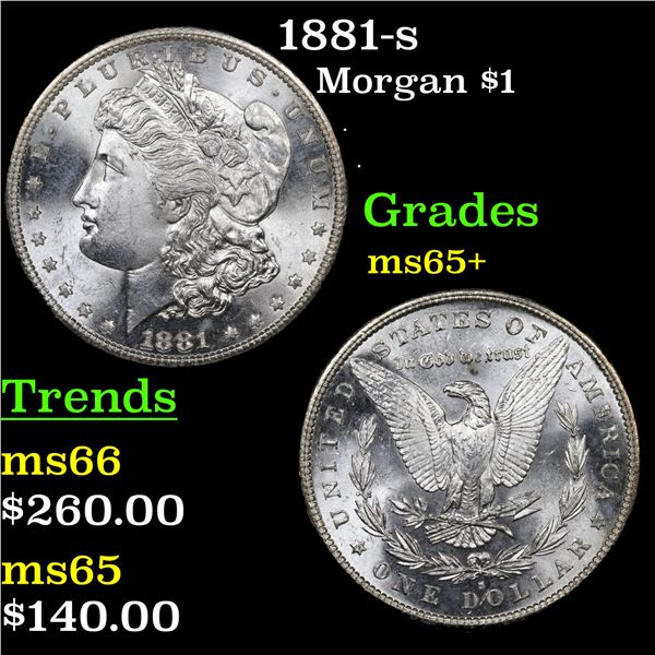 1881-s Morgan Dollar $1 Grades GEM+ Unc