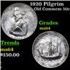Image 1 : 1920 Pilgrim Old Commem Half Dollar 50c Grades Choice Unc