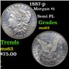 Image 1 : 1887-p Morgan Dollar $1 Grades Select Unc