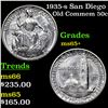 Image 1 : 1935-s San Diego Old Commem Half Dollar 50c Grades GEM+ Unc