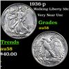 Image 1 : 1936-p Walking Liberty Half Dollar 50c Grades Choice AU/BU Slider
