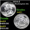 Image 1 : 1934-d Washington Quarter 25c Grades Select+ Unc