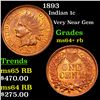 Image 1 : 1893 Indian Cent 1c Grades Choice+ Unc RB