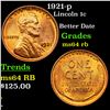 Image 1 : 1921-p Lincoln Cent 1c Grades Choice Unc RB