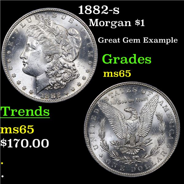 1882-s Morgan Dollar $1 Grades GEM Unc