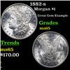 Image 1 : 1882-s Morgan Dollar $1 Grades GEM Unc