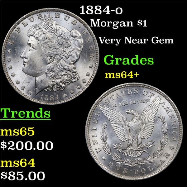 1884-o Morgan Dollar $1 Grades Choice+ Unc