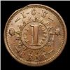 Image 3 : (1863) Knickerbocker Currency F-328-390a Civil War Token 1c Grades xf+