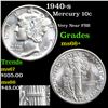 Image 1 : 1940-s Mercury Dime 10c Grades GEM++ Unc