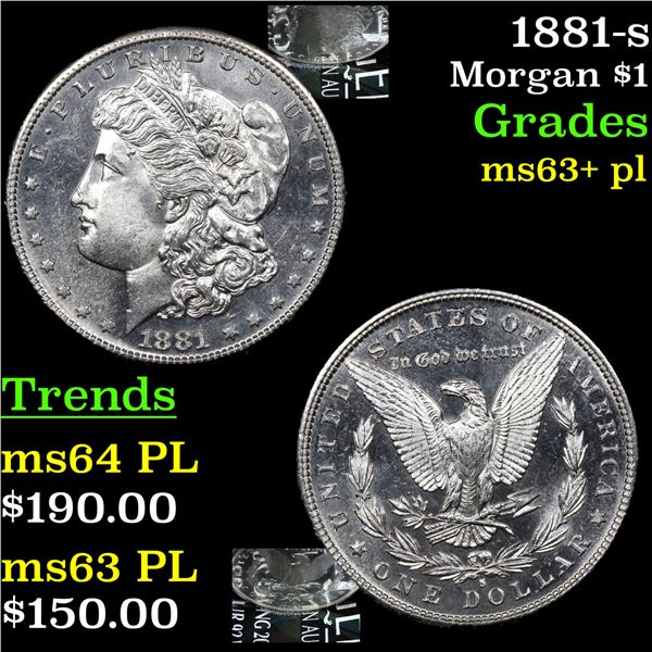 1881-s Morgan Dollar $1 Grades Select Unc+ PL