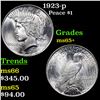 Image 1 : 1923-p Peace Dollar $1 Grades GEM+ Unc