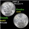 Image 1 : 1897-p Morgan Dollar $1 Grades Select Unc