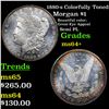 Image 1 : 1880-s Colorfully Toned Morgan Dollar $1 Grades Choice+ Unc