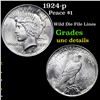 Image 1 : 1924-p Peace Dollar $1 Grades Unc Details