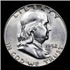 Image 2 : 1952-s Franklin Half Dollar 50c Grades Select Unc