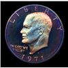 Image 2 : Proof 1971-s Rainbow Toned Eisenhower Dollar $1 Grades GEM++ Proof Deep Cameo