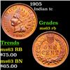 Image 1 : 1905 Indian Cent 1c Grades Select Unc RB