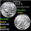 Image 1 : 1934-p Peace Dollar $1 Grades Select+ Unc