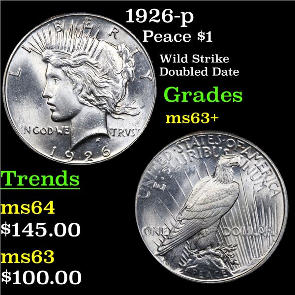 1926-p Peace Dollar $1 Grades Select+ Unc