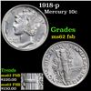 Image 1 : 1918-p Mercury Dime 10c Grades Select Unc FSB