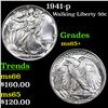 Image 1 : 1941-p Walking Liberty Half Dollar 50c Grades GEM+ Unc