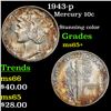 Image 1 : 1943-p Mercury Dime 10c Grades GEM+ Unc