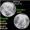 Image 1 : 1922-p Peace Dollar $1 Grades Select Unc