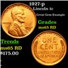 Image 1 : 1927-p Lincoln Cent 1c Grades GEM Unc RD