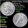 Image 1 : 1926-d Vam 1E R6 Peace Dollar $1 Grades Select AU