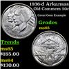 Image 1 : 1936-d Arkansas Old Commem Half Dollar 50c Grades GEM Unc