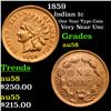 Image 1 : 1859 Indian Cent 1c Grades Choice AU/BU Slider