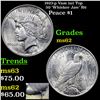 Image 1 : 1923-p  Vam 1a1 Top 50 'Whisker Jaw' R6 Peace Dollar $1 Grades Select Unc
