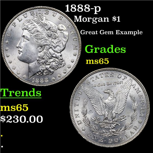 1888-p Morgan Dollar $1 Grades GEM Unc