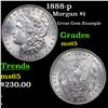 Image 1 : 1888-p Morgan Dollar $1 Grades GEM Unc