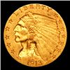 Image 2 : 1913-p Gold Indian Quarter Eagle $2 1/2 Grades Choice AU/BU Slider