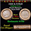 Image 1 : Indian cent 1c orig roll, 1909 end S other end