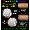 Image 1 : ***Auction Highlight*** AU/BU Slider Brinks Shotgun Morgan $1 Roll 1897 & P Ends Virtually UNC (fc)