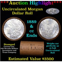 ***Auction Highlight*** 1889 & CC Uncirculated Morgan Dollar Shotgun Roll (fc)